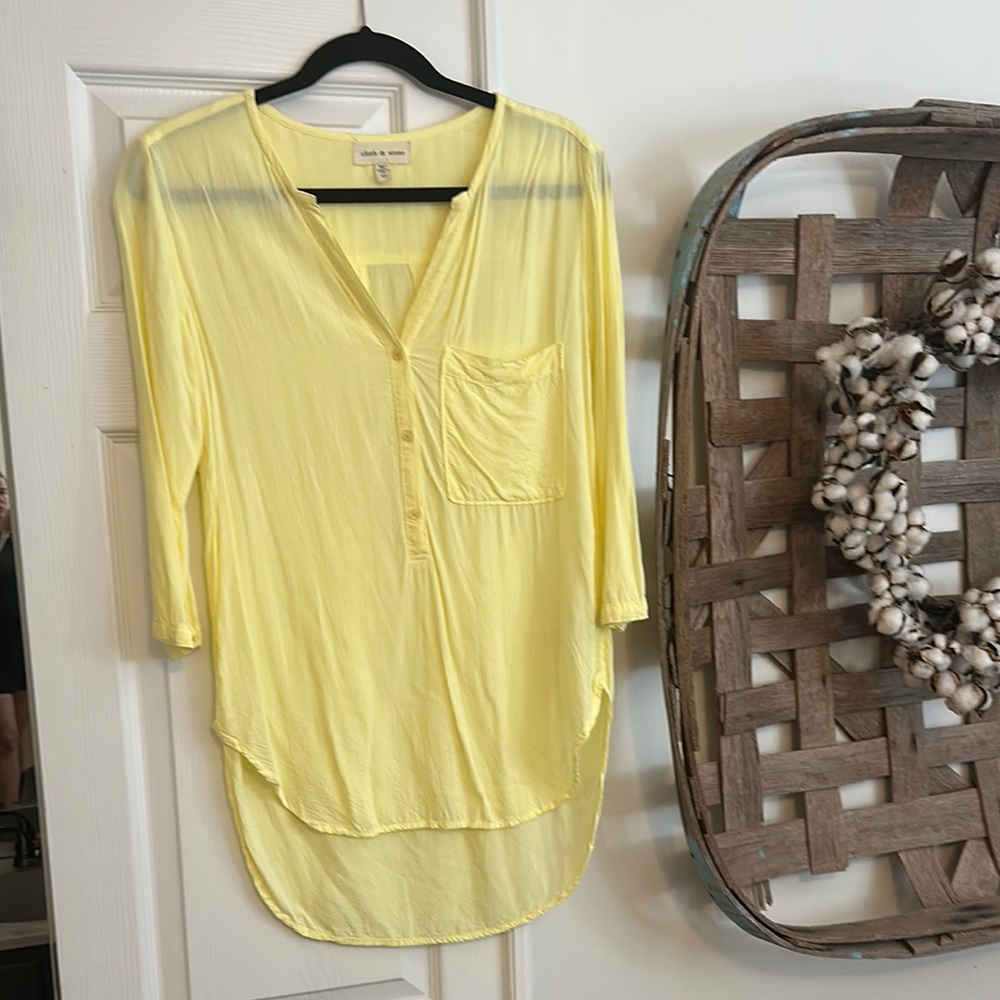 NWOT Cloth & Stone Yellow Blouse